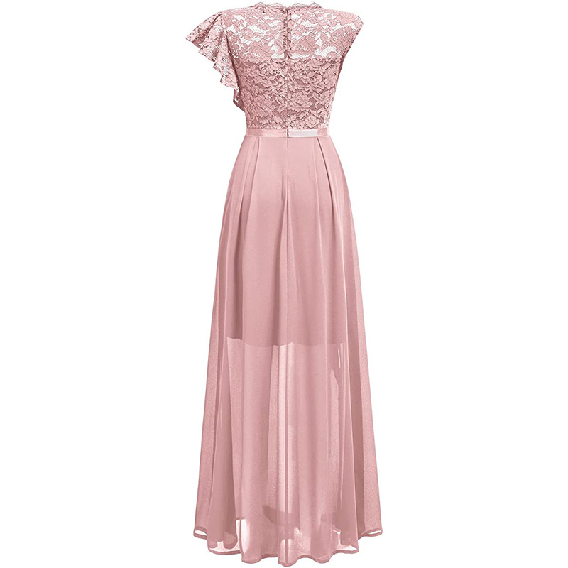 Cross-border Independent Site Party Women's Long Dress, Popular Lace Bridesmaid Evening Gown_ecoleips.com