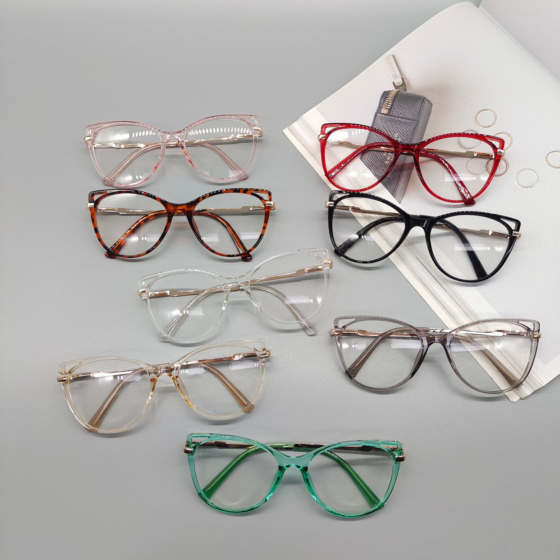 New Metal Spring Legs Fashion Cat Frame Anti-computer Radiation Glasses display picture 1