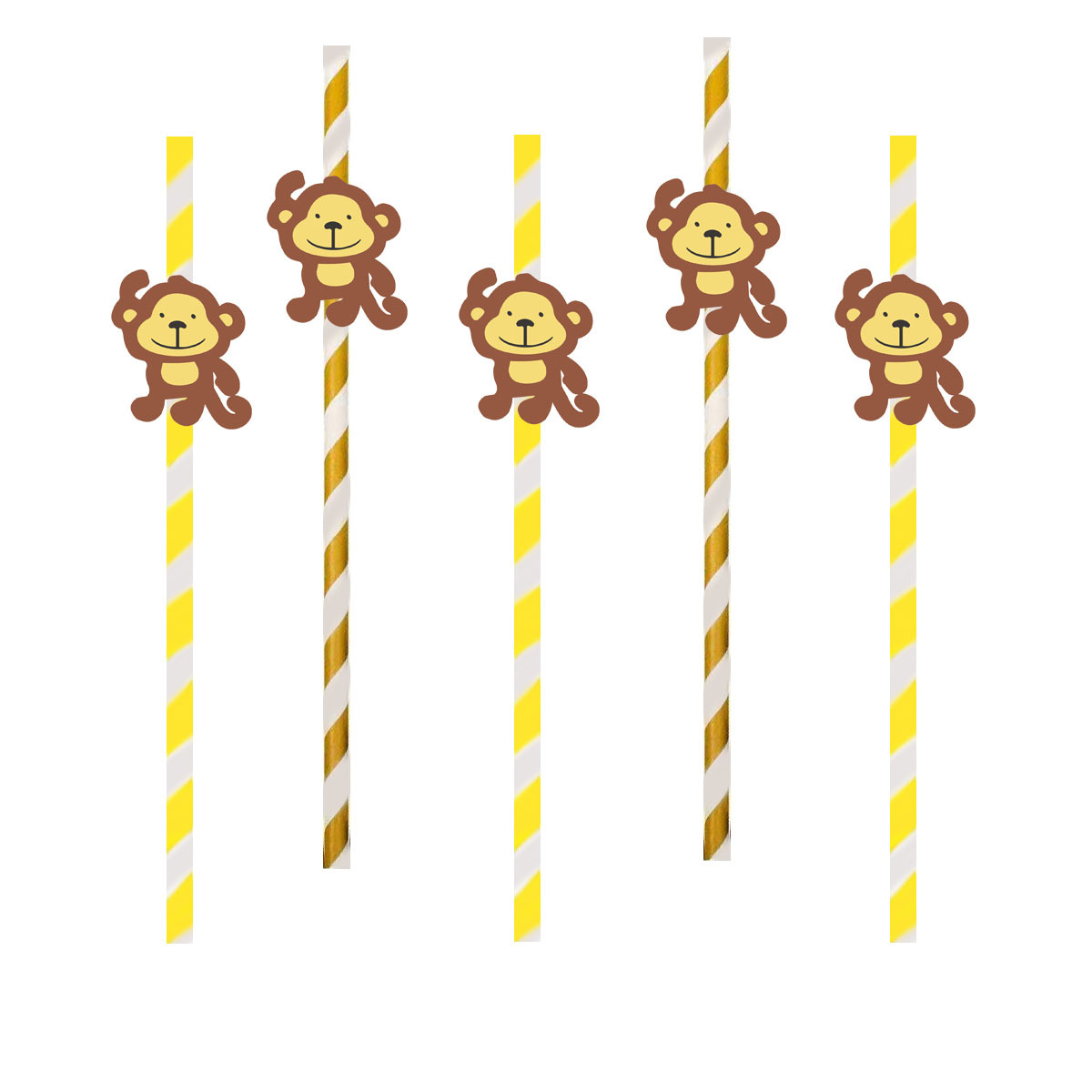 Fábrica en stock al por mayor fiesta creativa decoración de paja elefante tarjeta animal paja de papel desechable creativo transfronterizo