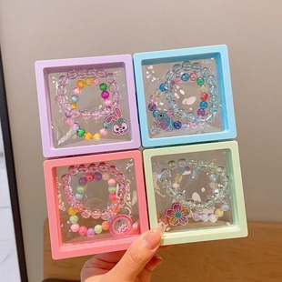 Children's plate bead bracelet simple fashion beaded quicksand pendant bracelet girl cute cartoon magic color bracelet jewelry