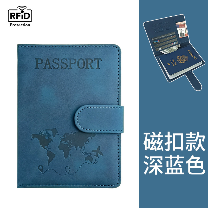 跨境爆款皮套护照夹现货pu皮RFID护照包多功能可放SIM卡证件包|undefined