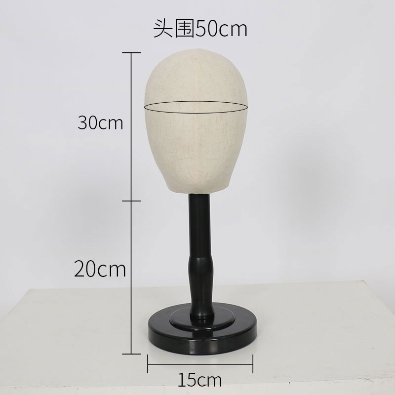 Maniquí de Cabeza para Sombreros y Pelucas de Plástico y Lino para Escaparate