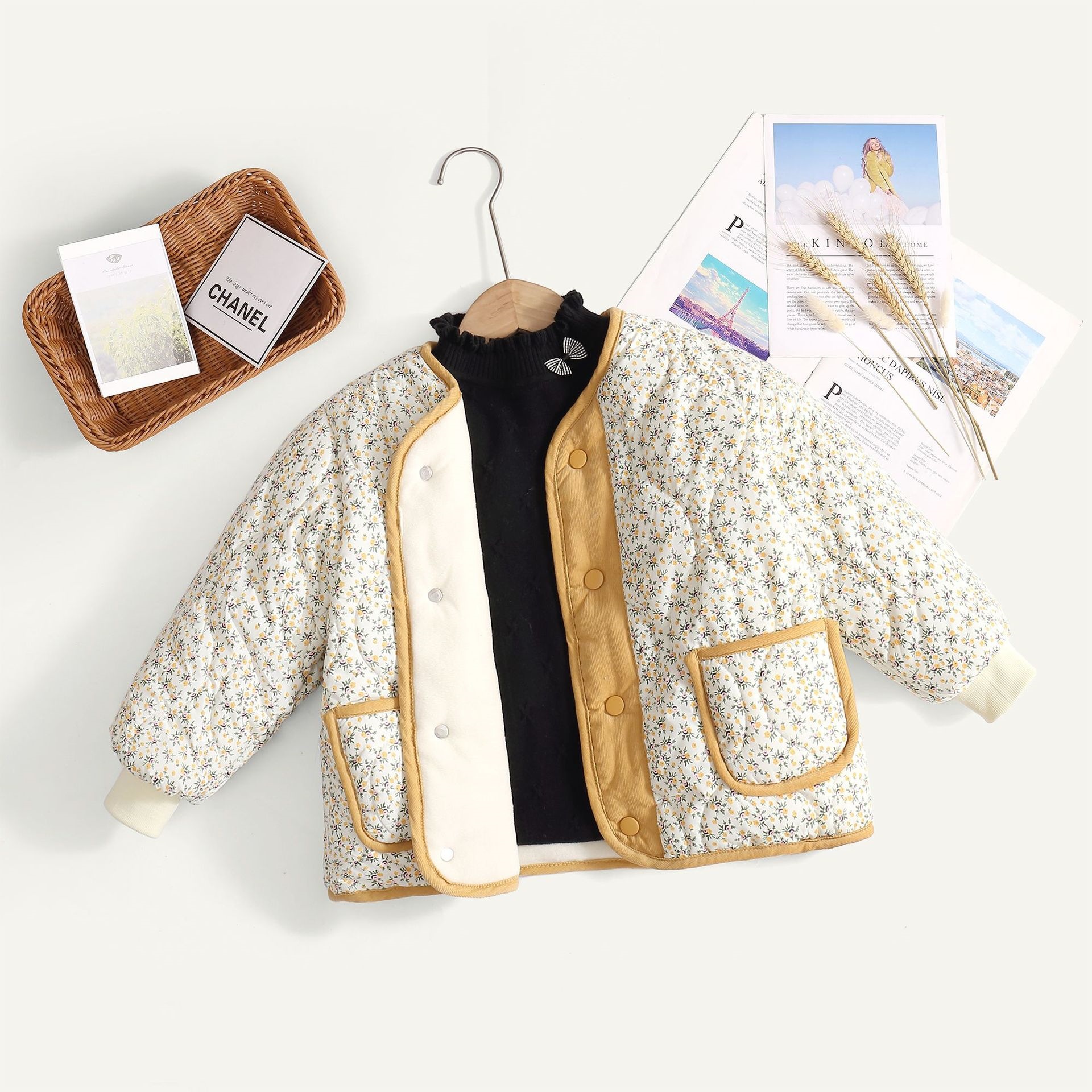 2025棉衣儿童羽绒棉内胆女童加厚中小童印花童装宝宝保暖冬装