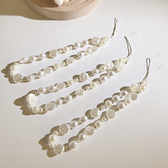 Japanese and Korean niche beaded chain hanging chain pendant keychain universal mobile phone case handmade beaded convenient mobile phone lanyard