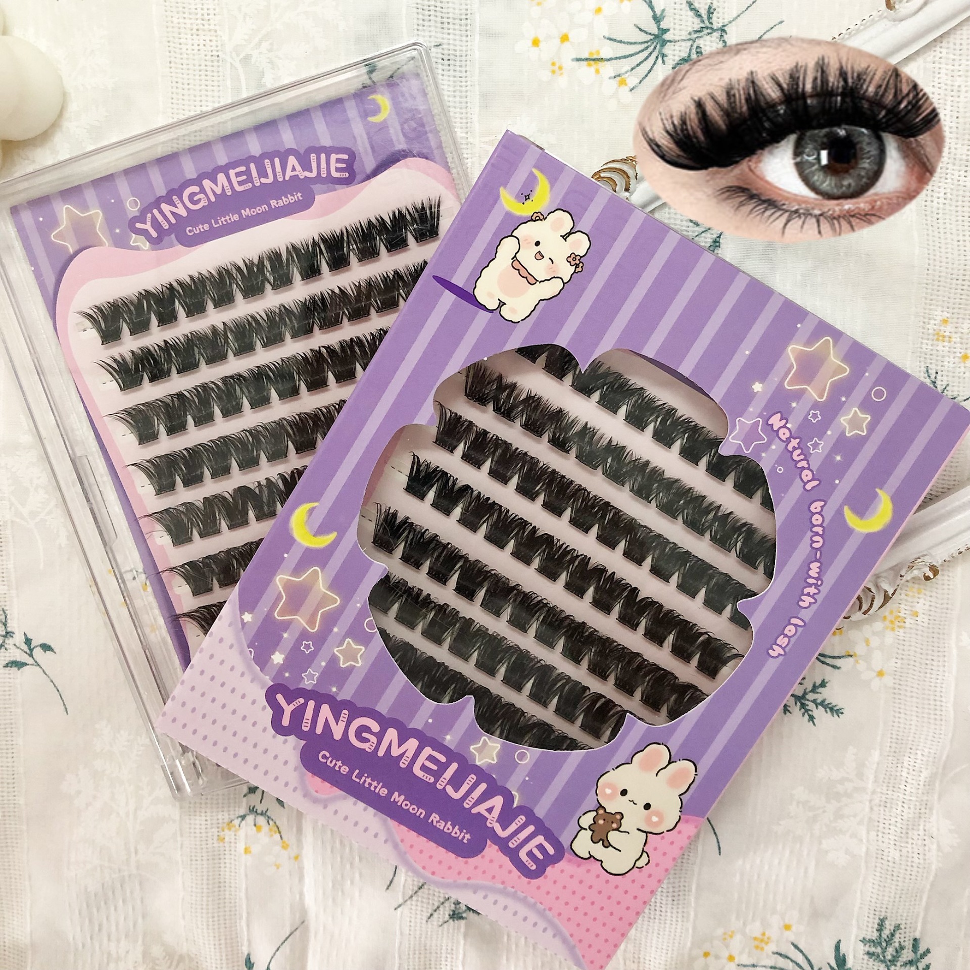 Las pestañas falsas transfronterizas, pestañas falsas segmentadas, adecuadas para el juego de roles, pestañas naturales, pestañas falsas sin pegamento para principiantes.