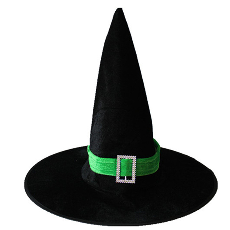 Sombrero de bruja de Halloween transfronterizo Sombrero de bruja negra Sombrero de bruja de ángulo recto Sombrero de bruja adulto Sombrero de brujo para niños Sombrero de brujo
