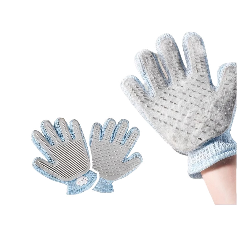 Guantes anti-mordida para acariciar gatos, remueve pelo suelto, apto para gatos de pelo largo.