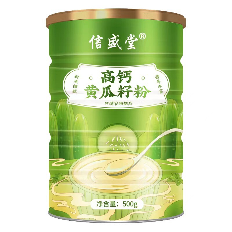 Xinshengtang High-Calcium Cucumber Seed Powder Can, Pure Northeastern Traditional Drink, Meal Replacement Powder, Cooked Powder, Authentic Product, Low-Fat