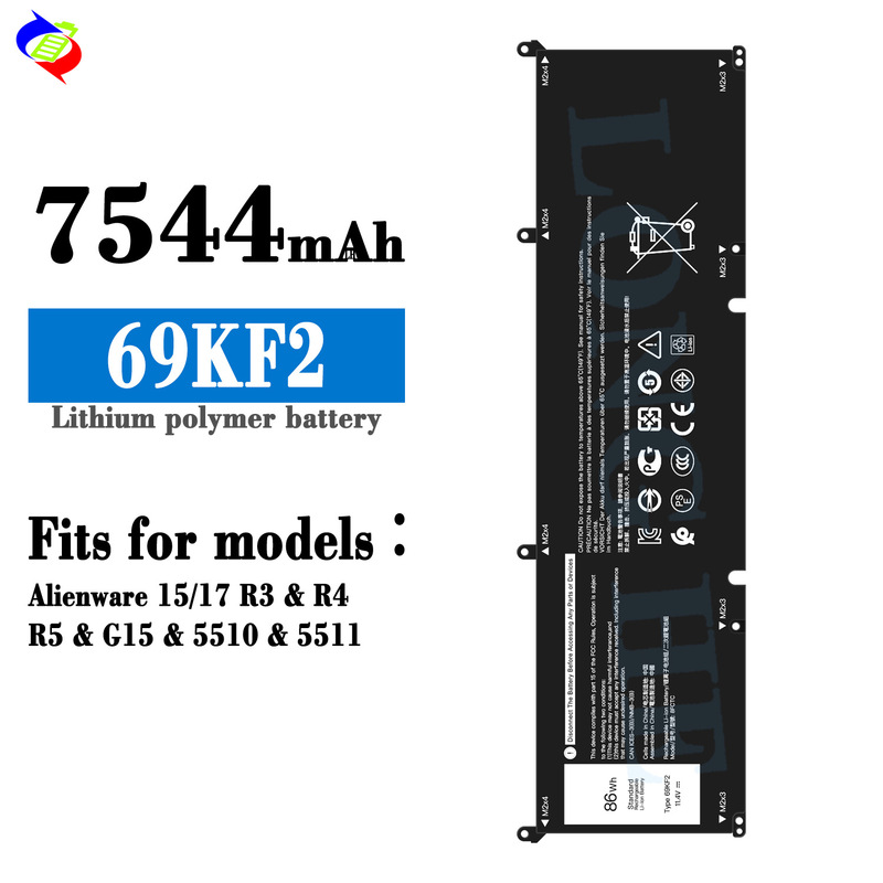 Suitable for Dell 69Kf2 Laptop Battery Alienware 15/17 R3 R4 R5 G15 5510