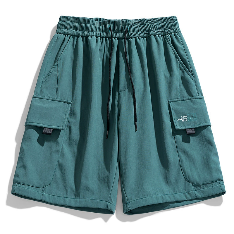 Ледяные шорты Мужское лето 2024 новый быстровосушенный карго-укороченные брюки свободные повседневные спортивные штаны большого размера
