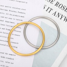 跨境热销钛钢复古沙金磨砂实心素圈手镯女18K金不掉色高级感饰品