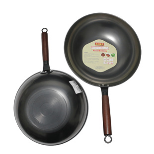 Iron Wok Wok Household Wok Old-fashioned Pan Gas Stove Induction Cooker Universal Uncoated Non-stick Pan