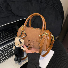 秋冬美拉德手拎小包包女2025新款时尚复古磨砂枕头包麂皮绒斜挎包