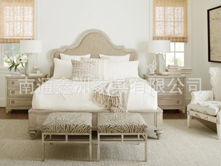 American Style Solid Wooden Bed Double Bed European Style Bed Light Luxury Bed Master Bedroom Modern Simple High-end Luxury Princess Bed Wedding Bed