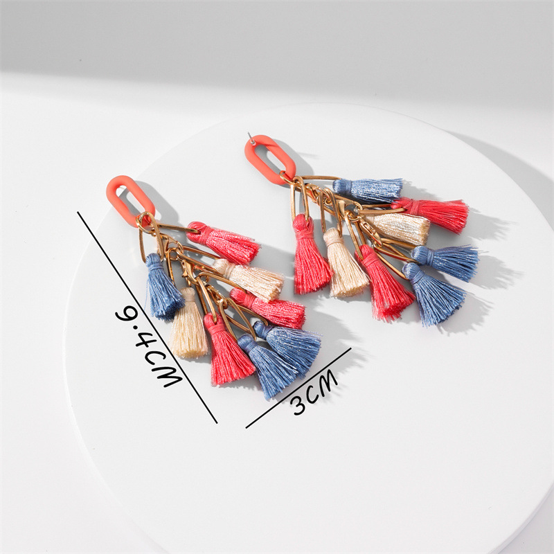 Moda Borla Tela Enchapado Mujeres Aretes 1 Par display picture 4