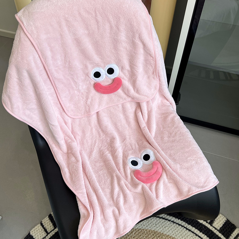 2024 nuevo lindo dibujo animado boca grande toalla de baño niñas algodón absorbente gran toalla de coral toalla de lana