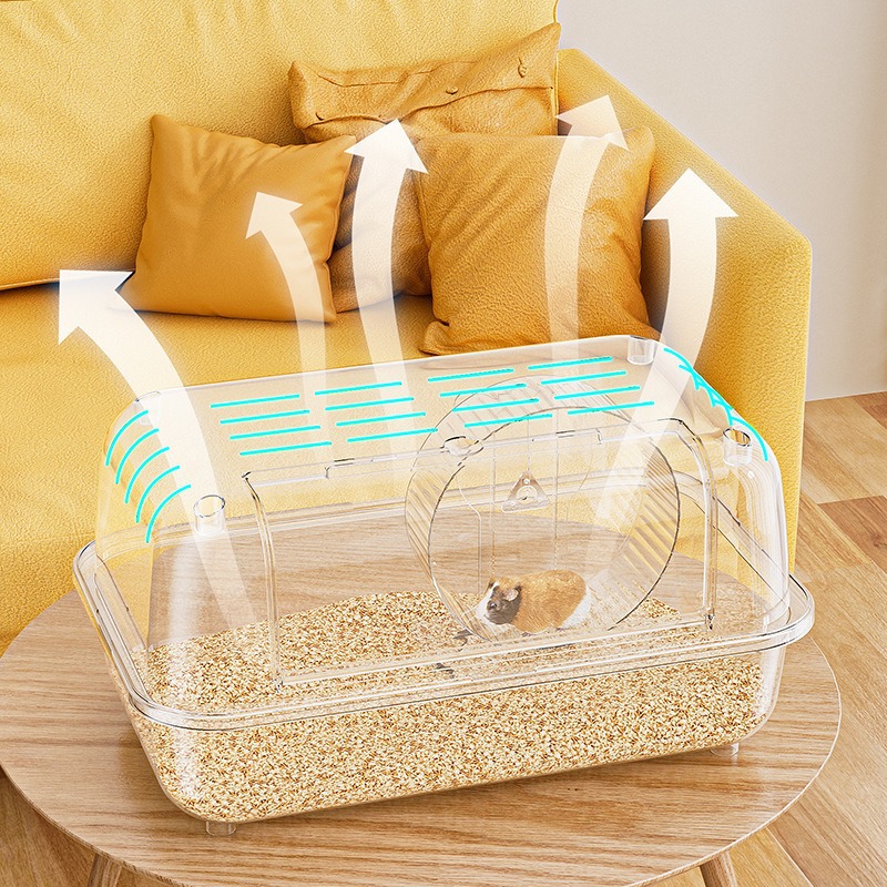 Jaula Transparente de Acrílico para Hámster de Plástico PET Acrílico Impermeable Desmontable para Hámsteres