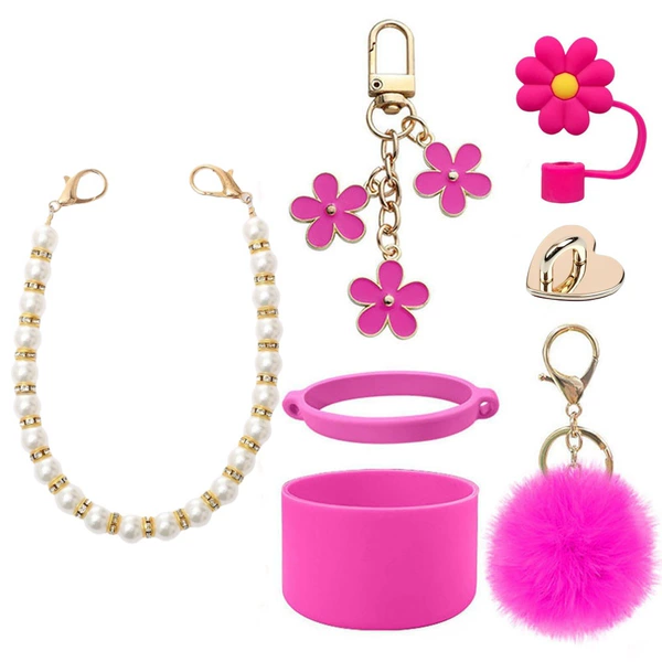 Gold and diamond seven-piece set rose red