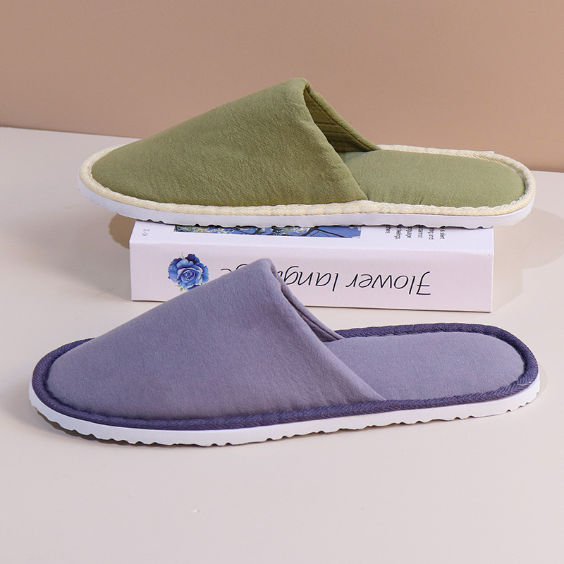 Zapatillas desechables de hotel de cinco estrellas al por mayor salón de belleza especial residencial antideslizante logotipo fijo