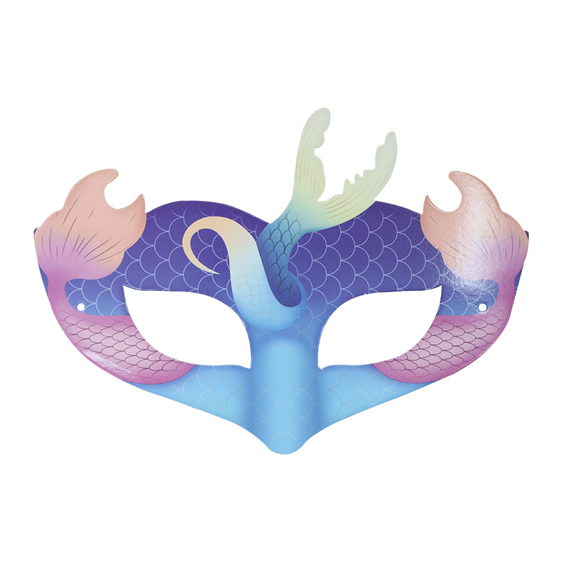 Tarjetas de papel DIY sirena carnaval nueva máscara para niños pintados máscara de mitad de cara fiesta espectáculo máscara de ojos al por mayor