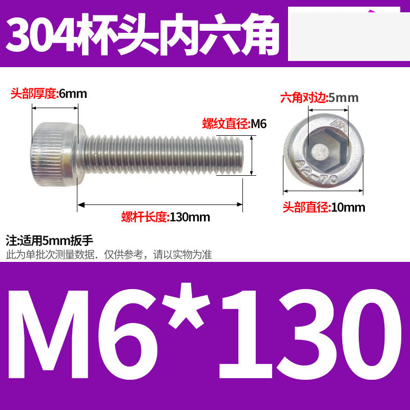304ステンレス鋼六角穴付きネジカップヘッドDIN912円筒頭精密M1.4M1.6M2M2.5M3M4M5