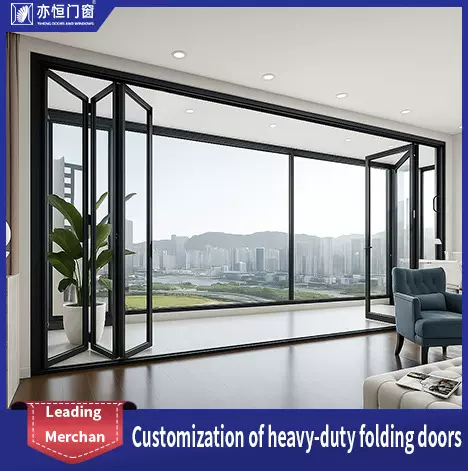 跨境铝合金重型折叠门洗车房商铺全景门阳台室内隔断门玻璃推拉门