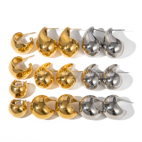 Amazon Cross-Border Fashion Glossy Texture Non-Fading Spherical Drop Hollow Earrings Series Accessories Wholesale