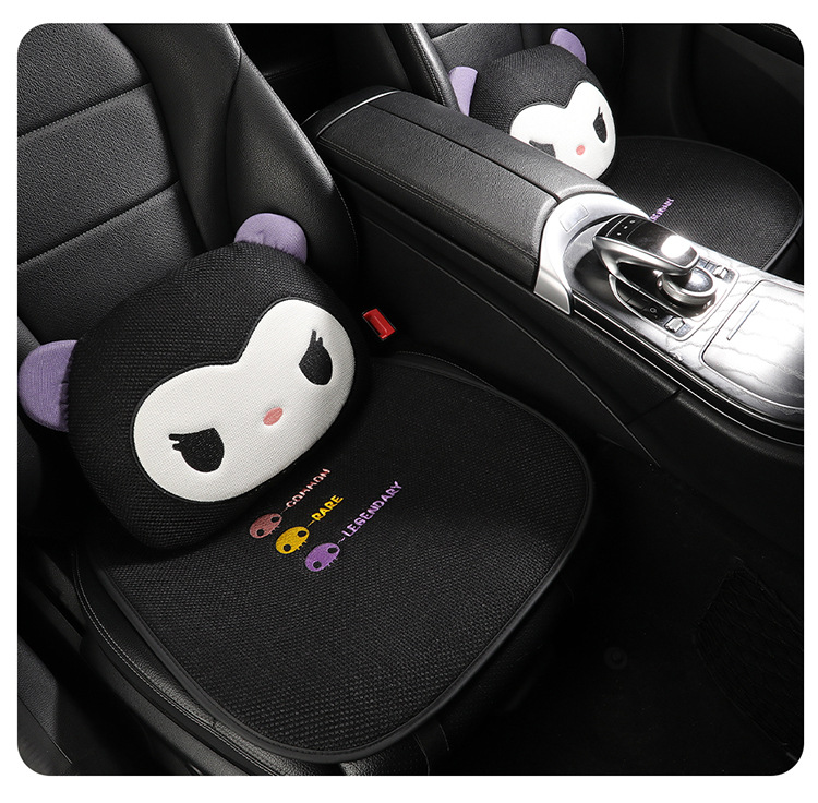 2025 New Kuromi Linen Car Seat Cushion Four-Piece Set