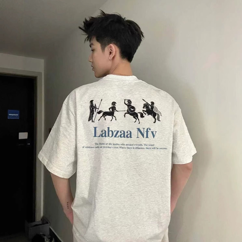 2026 Trendy New Roman Knight Print Pure Cotton Summer Short-Sleeve T-Shirt for Men, Stylish Youth Short-Sleeve