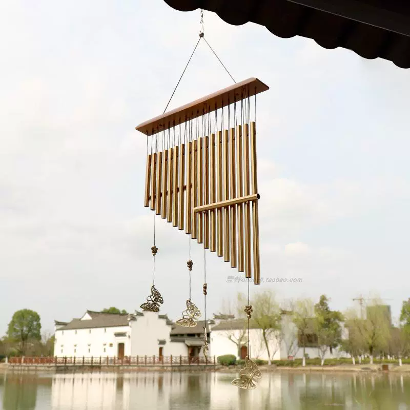 Китайский стиль ретро украшения украшения двери висит двор открытый бабочка подарок на день рождения реквизит небольшой подвеска бамбуковая музыка колокольчик