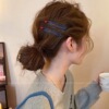 10# red heart klein blue teardrop side hair clips [pair]