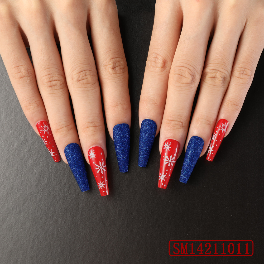 red and blue nails