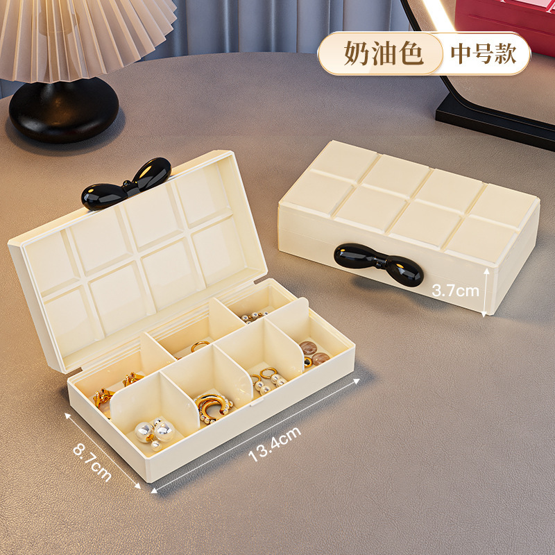 首饰盒便携精致小巧项链耳环耳钉戒指手饰品多功能防氧化收纳盒|undefined