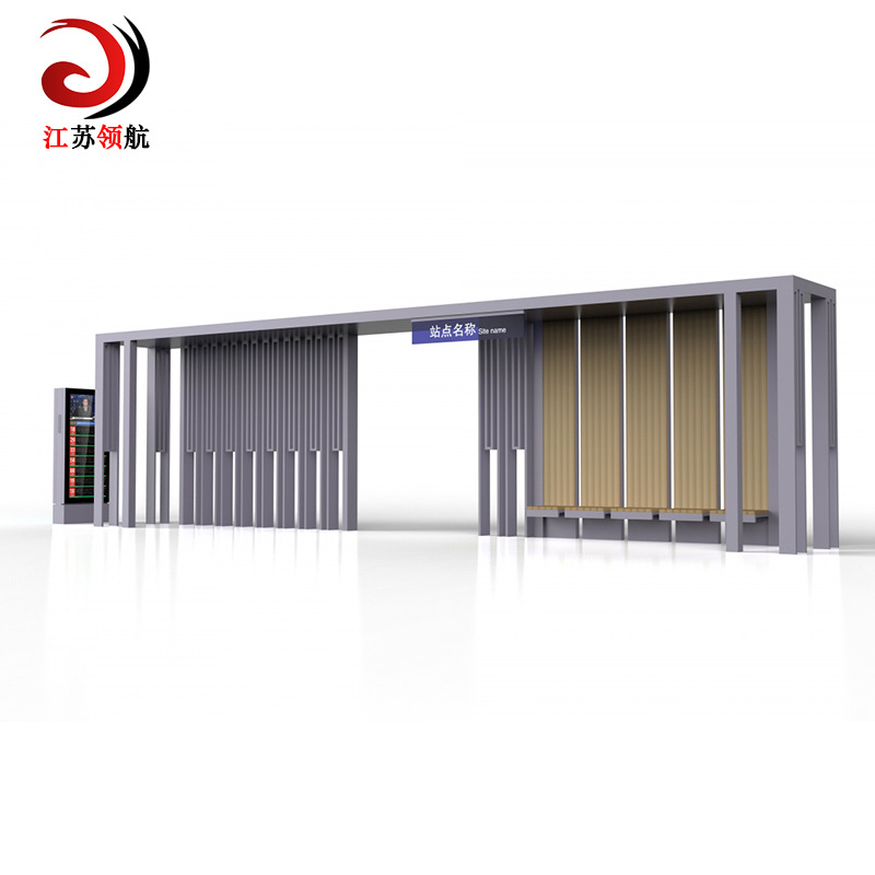 合肥候车亭站台仿古公交站亭不锈钢智能电子候车厅太阳能滚动灯箱