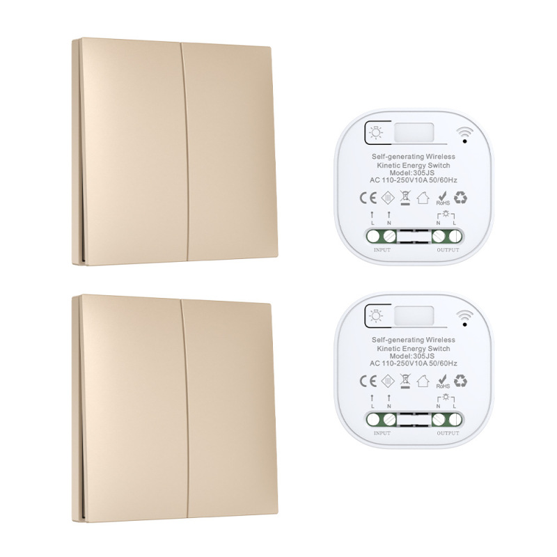 Qixin 自己発電ワイヤレスリモコンスイッチリモコンバッテリー不要配線不要家庭用壁防水自由に貼り付け可能|undefined