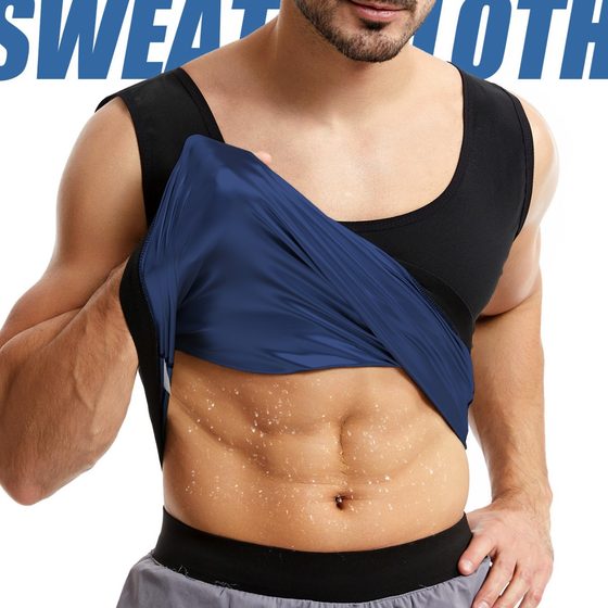 Cross-border Men's Sports Fitness Body Shaping Sweating Zipper Vest Sauna Sweating Waist Sweating Vest