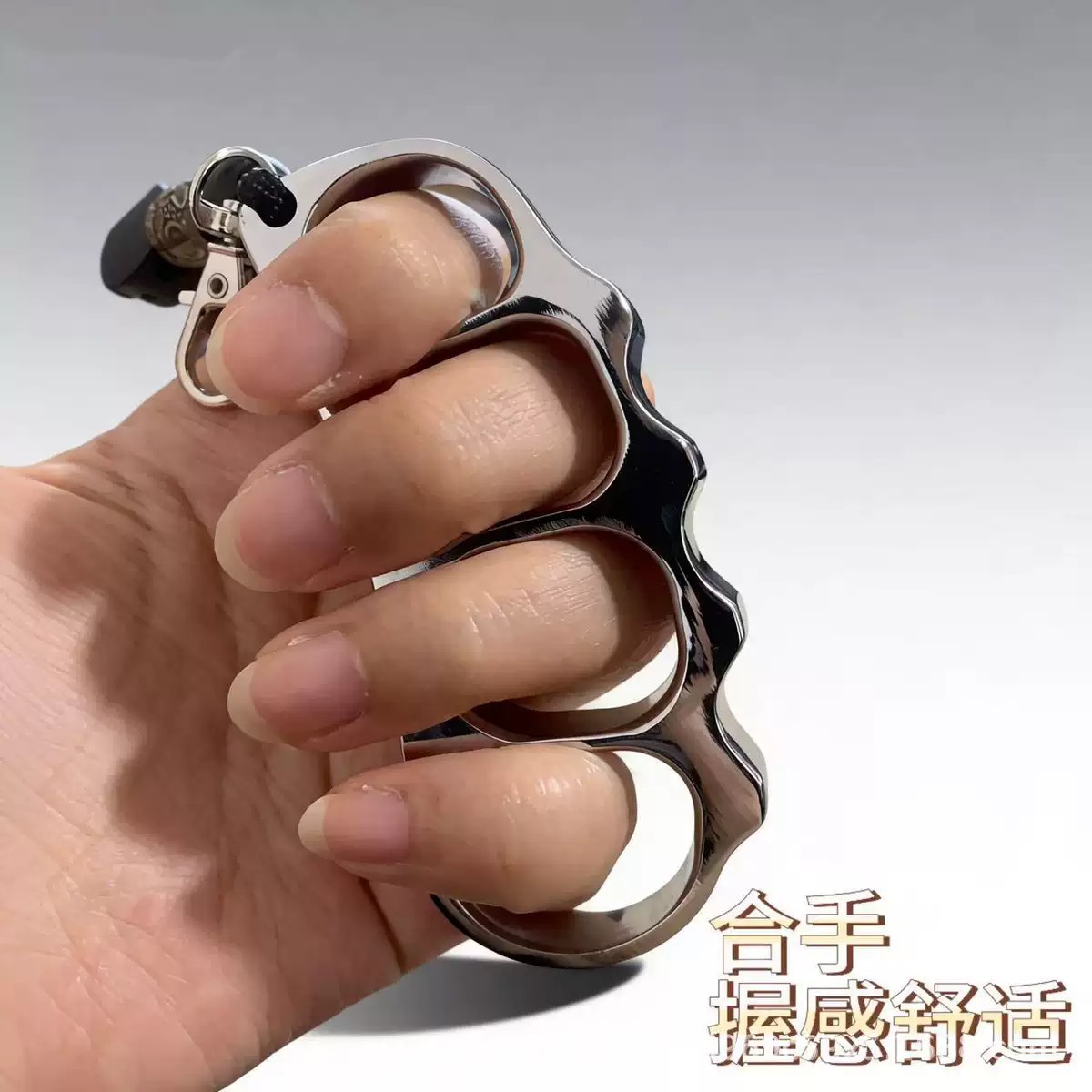 Thickened Stainless Steel Pure Steel Knuckle Duster Window Breaker Self-Defense Anti-Wolf Car-Mounted Tiger Fist Outdoor Hand Support Pea Self-Defense