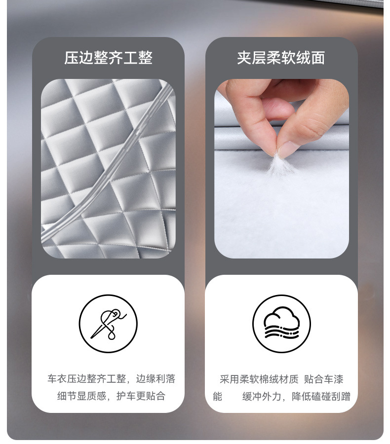 Non-Woven Waterproof Car Half Cover, Summer Heat Insulation, Sun Protection, Rain Protection, Hail Protection Half Cover Car Cover