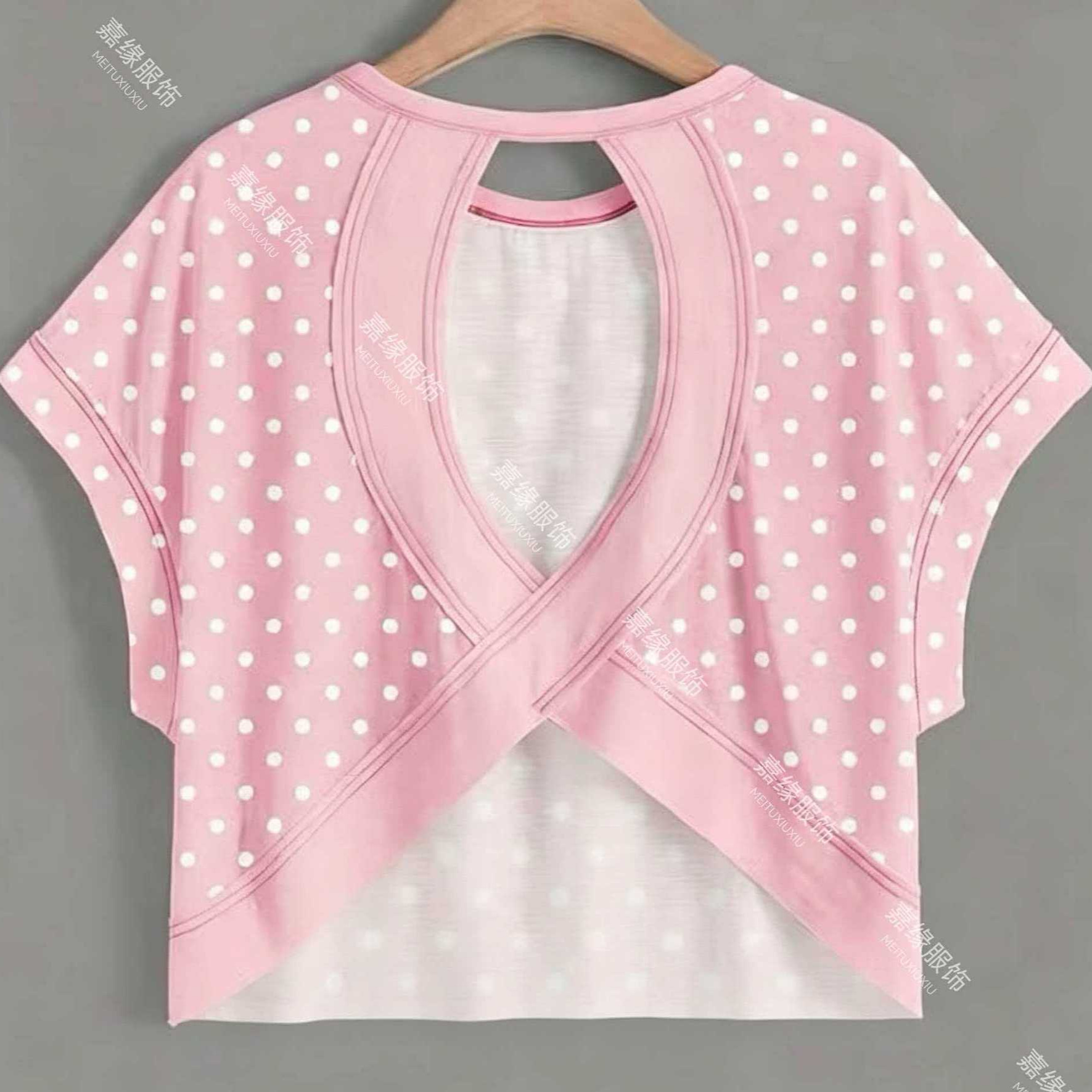 2026 Foreign Trade European and American Trendy Brand Cross-Border Summer New Sexy Women's Solid Color Fashion Round Neck Short Sleeve Hollow-Out T-Shirt