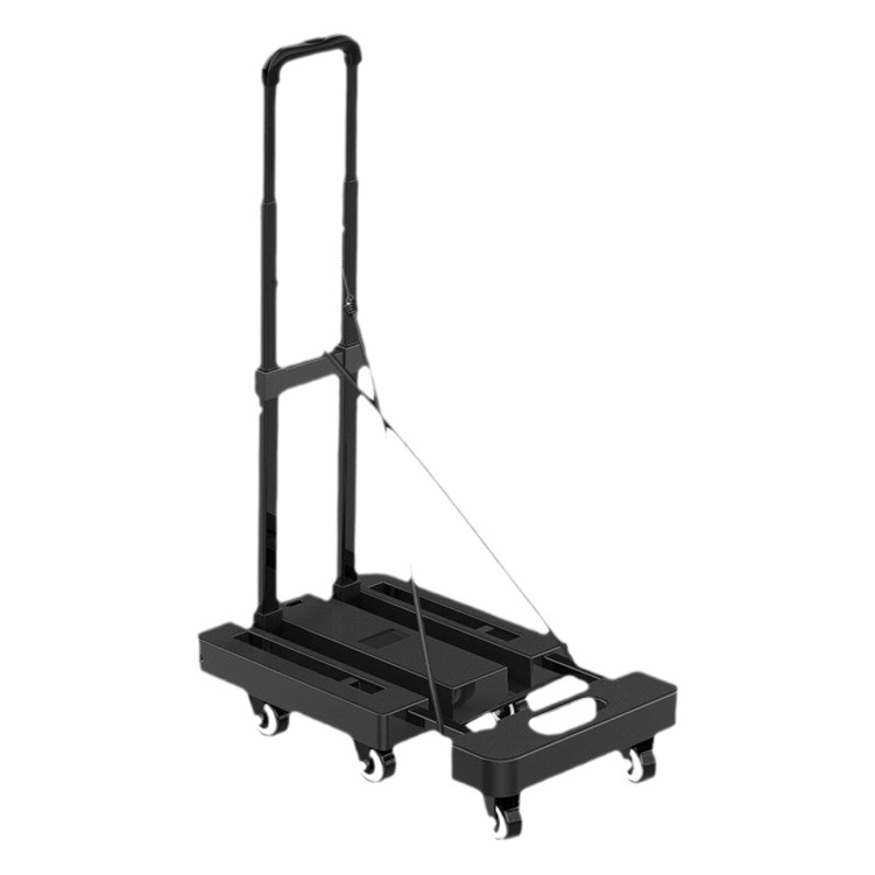 Carro de mano suministrado directamente, carrito portátil silencioso, carrito plegable con ruedas universal, carrito de plataforma plana con freno