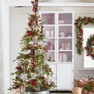 Fir Green Christmas Tree Pe Material Modeling Warm White Lights Home Hotel Holiday Decoration Tree Christmas Decoration