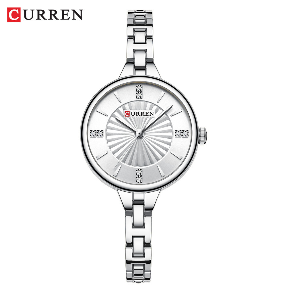CURREN / CARRIEN 9097 reloj de cadena de esfera de mujer impermeable reloj redondo de mujer simple reloj de mujer image 6