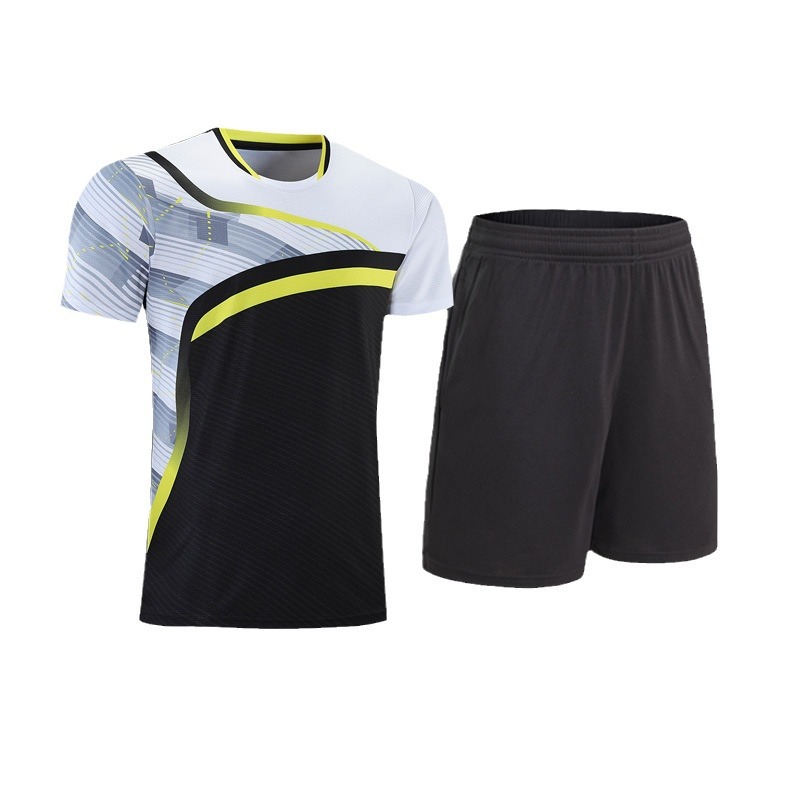 Nuevo tablero de luz uniforme de bádminton transpirable de secado rápido de manga corta hombres y mujeres de la pareja de equipo de competición uniforme