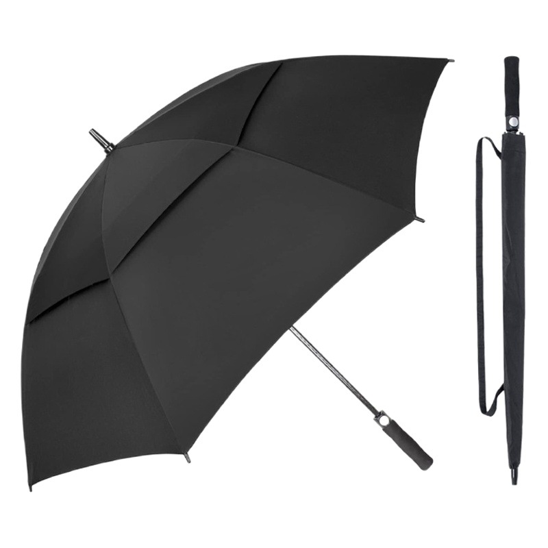 Paraguas de golf de doble capa automático de gran tamaño, paraguas de mango largo extra grande, paraguas de mango largo de negocios para hombres de gran tamaño para 3-5 personas