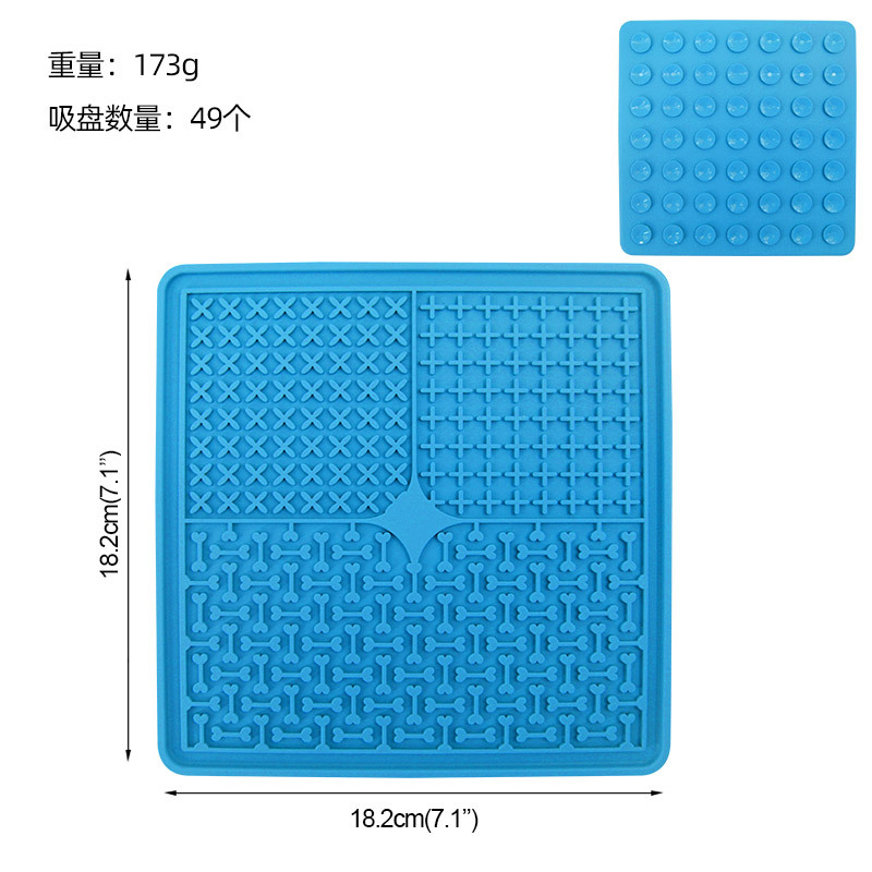 Amazon caricatura de grado alimenticio cojín de comida para mascotas, almohadilla de comida rápida cuadrada para perros, almohadilla de comida lenta anti-asfixia fácil de limpiar