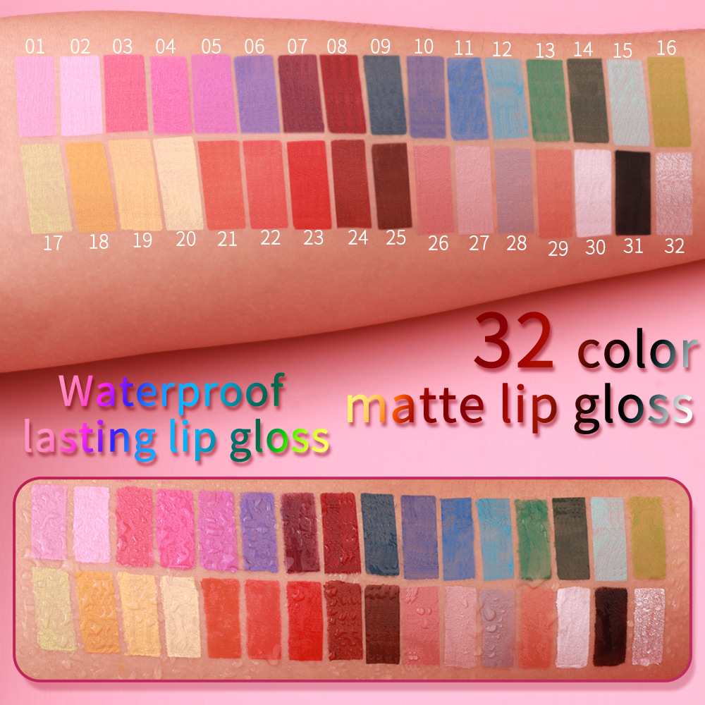 Check it out! Link Disclaimer - Exclusive for Foreign trade :DUNUF 32-color Multi-purpose matte long-lasting Lip gloss undefined
