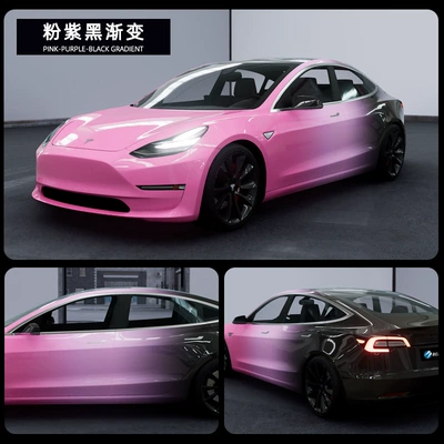 camouflage color painting gradient paint | Automotive Film - specifications-152x18m-pet-pink-purple-black-gradient