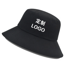 光板成人渔夫帽盆帽制定logo刺绣印字平檐钓鱼帽纯棉防晒遮阳批发