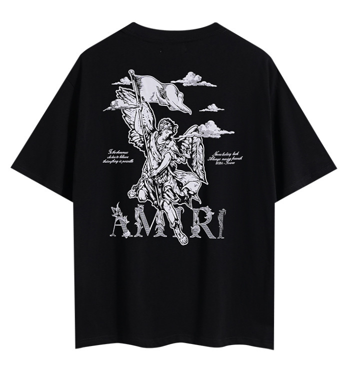 クロスボーダー AM1R1 新しい小さな天使鶴平和鳥数字文字ロゴカップル半袖 T シャツ在庫あり|undefined