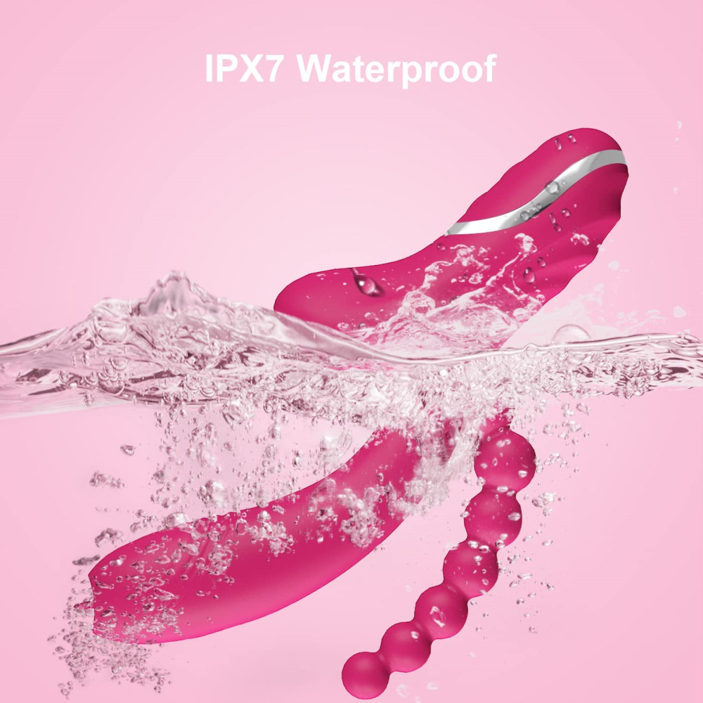 Rosen-vibrator Für Damen Doppelseitiger Saug- Und Perlenvibrator_voghion.com